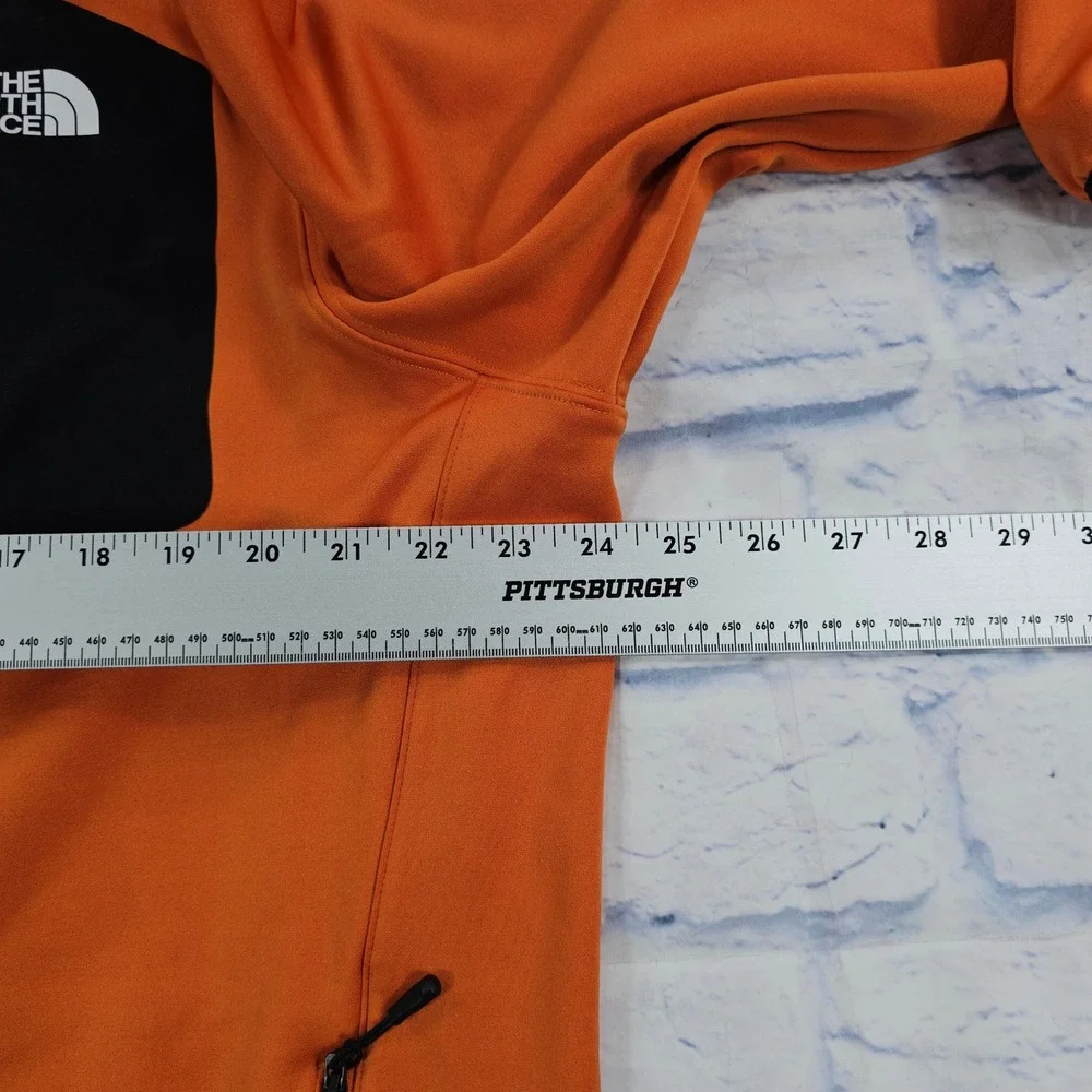 The North Face Crest Full Zip Jacket Mens XL Orange Black Fleece Hiking Active